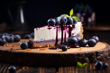 blueberry cheesecake.の写真素材