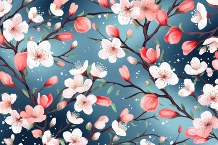 Flowering branches pattern.の素材
