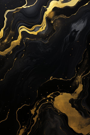 black marble with gold veining.の写真素材