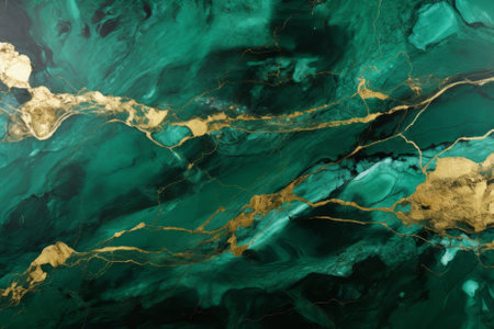 green marble with gold veining.の写真素材