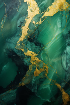 green marble with gold veining.の写真素材