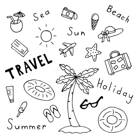 Set for travel, leisure. vectorのイラスト素材