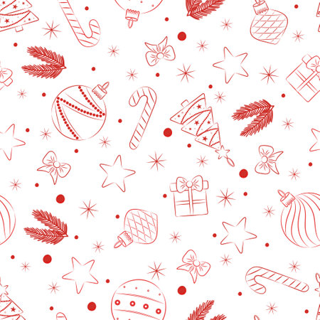 Seamless Christmas Ornament Pattern ,Vectorのイラスト素材
