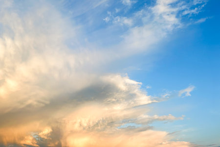 blue sky background with white clouds.の写真素材