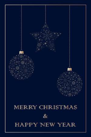 Christmas Card on Blue Background Ornament.のイラスト素材