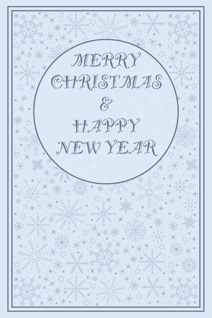 Christmas and New Year Card on Blue Background.のイラスト素材