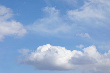 blue sky background with white clouds.の写真素材