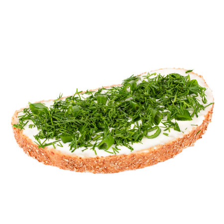 Slice of bread isolated on a white background.の写真素材