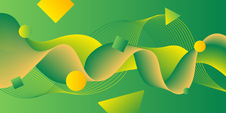 Abstract Background Lines Yellow Greenのイラスト素材