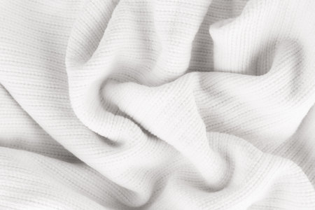 Wool knitwear white background Close-up.の写真素材