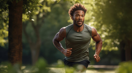 Man jogging in the park.の素材