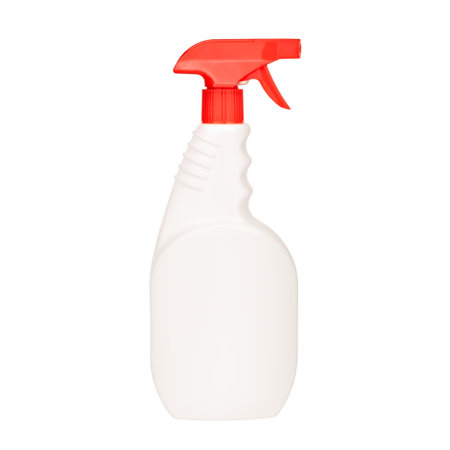 white bottle with red cap with cleaning isolate.の写真素材