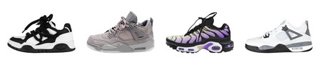 Set of sport sneakers isolated.の写真素材