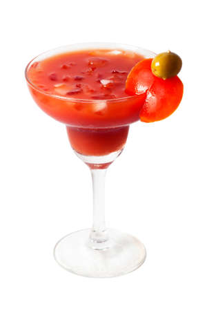 Front view of Bloody Mary cocktail with clipping pathの写真素材