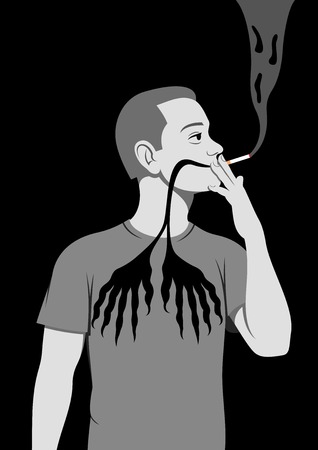 Smoking is hazardous to healthのイラスト素材