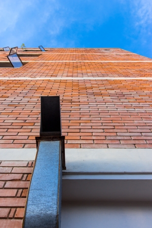 Cooking exhaust on brick wallの写真素材