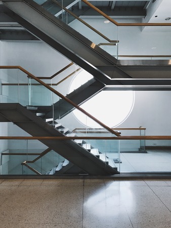 Steel staircase at Bangkok Art Galleryの写真素材