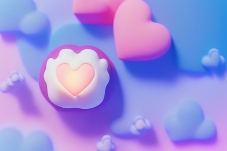 3d colorful love background illustration
