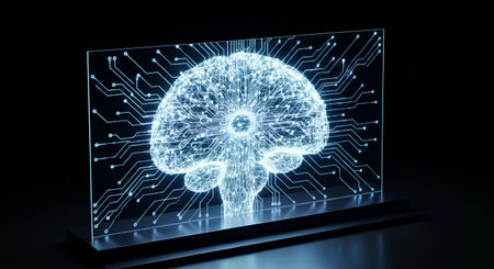 Artificial intelligence (AI) concept. 3D rendering. Computer digital drawing.の素材