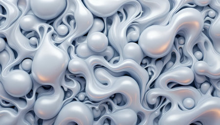 Abstract 3d rendering of wavy surface. Futuristic background with liquid shapes.の素材