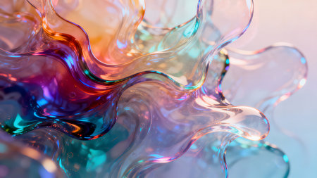abstract background of colorful flowing liquid. 3d rendering, 3d illustration.の素材