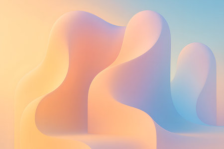 Abstract background with blue and orange gradients, 3d illustration.の素材