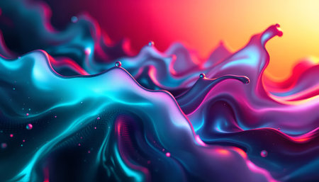 3d render, abstract fluid background, liquid waves, 3d illustrationの素材