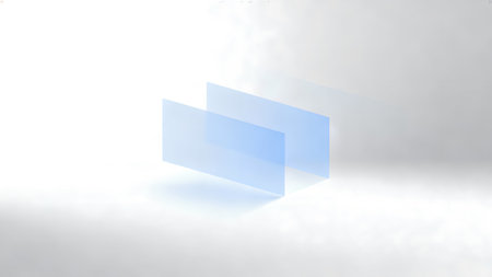 Blue business card on a white background. 3D render illustration.の素材