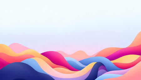Colorful abstract background with wavy lines. 3d vector illustration.の素材