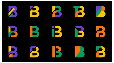 Vector set of letters B and B in the form of a rainbowのイラスト素材