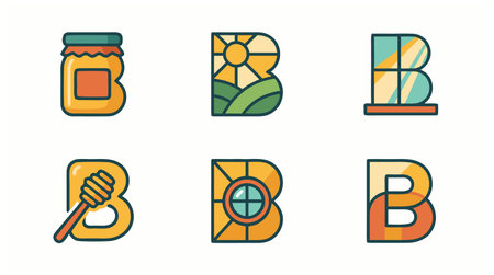 Set of honey icons in flat style. Collection of honey icons.のイラスト素材