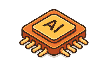 Microprocessor, chip, microcircuit, computer chip vector icon