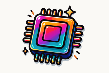 Circuit board, microchip, microprocessor, computer processor, chip vector icon