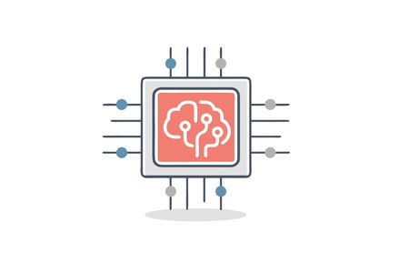 Human brain icon in flat style. Artificial intelligence vector illustration on white isolated...