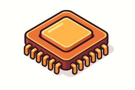 CPU vector icon. Isometric illustration of CPU vector icon for web