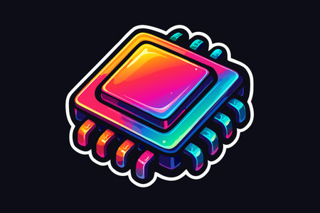 CPU microprocessor colorful  vector graphic symbol icon illustration creative idea design