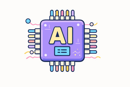 Artificial intelligence vector illustration. AI, artificial intelligence flat line icon.