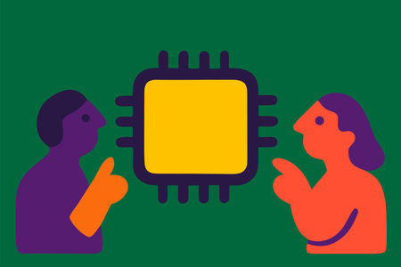 Vector illustration of a woman and a man with a microchip.のイラスト素材