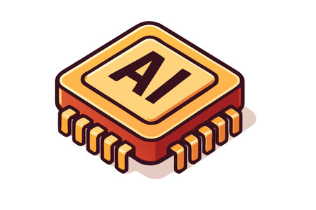 Microprocessor RGB color isometric icon. Microprocessor with microcircuit. Computer processor with microcircuits. Isolated vector illustrationのイラスト素材