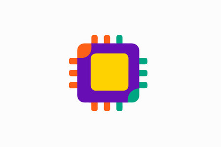 CPU chip vector icon, filled flat sign, solid colorful pictogram isolated on white. Symbol, ...