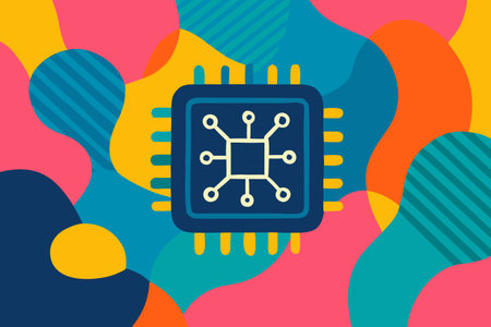 CPU microchip vector icon. CPU microprocessor flat illustration. Processor chip symbol.