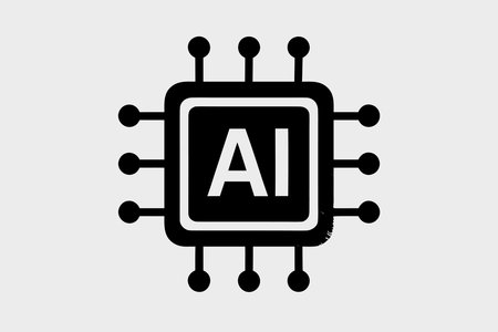 AI Letter Logo Design With Cpu Icon. Perfect for Technology Company