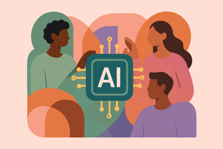 AI, artificial intelligence, neural networks concept. Flat vector illustration.のイラスト素材