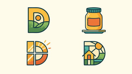 Set of Eco house icons. Vector illustration in a flat style.のイラスト素材
