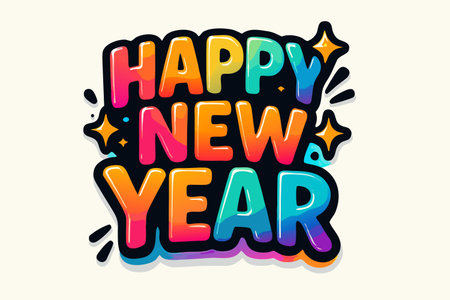 Happy New Year Greeting Card Vector Template Design Illustration.のイラスト素材