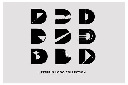 Vector set of letters D and O in the form of a black silhouetteのイラスト素材