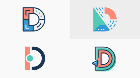 Letter D  icon design template elements set. Universal vector symbol.のイラスト素材