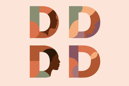 Vector illustration of a set of letters D, D, D.のイラスト素材