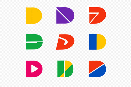 Letter D icon design template elements. Can be used for letter d, uppercase and lowercase letters.のイラスト素材