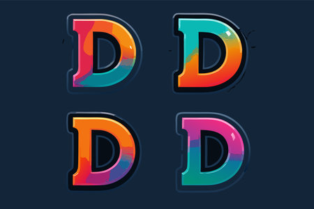Vector set of colorful letters d, d, e, d.のイラスト素材